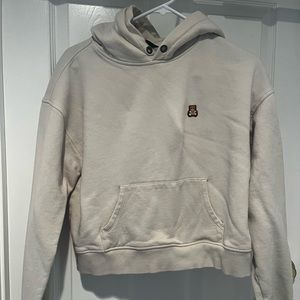 TEDDY FRESH - women’s cream sweatshirt with bear ears - shrunken size to small